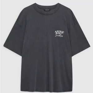 ANINE BING SOUNDS WASHED BLACK KENT TEE
